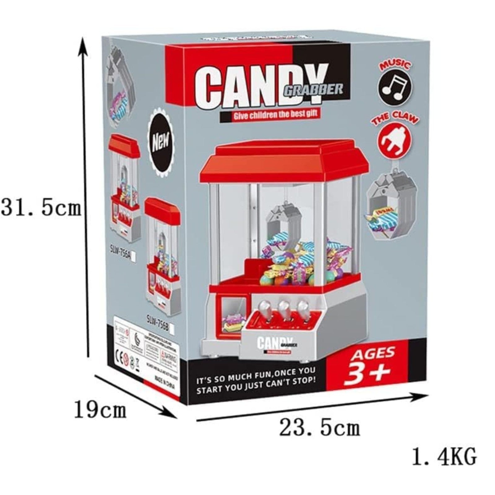 Candy Grabber Machine for Kids – Mini Claw Arcade Game Toy with Music & 20 Coins - 4A's Global