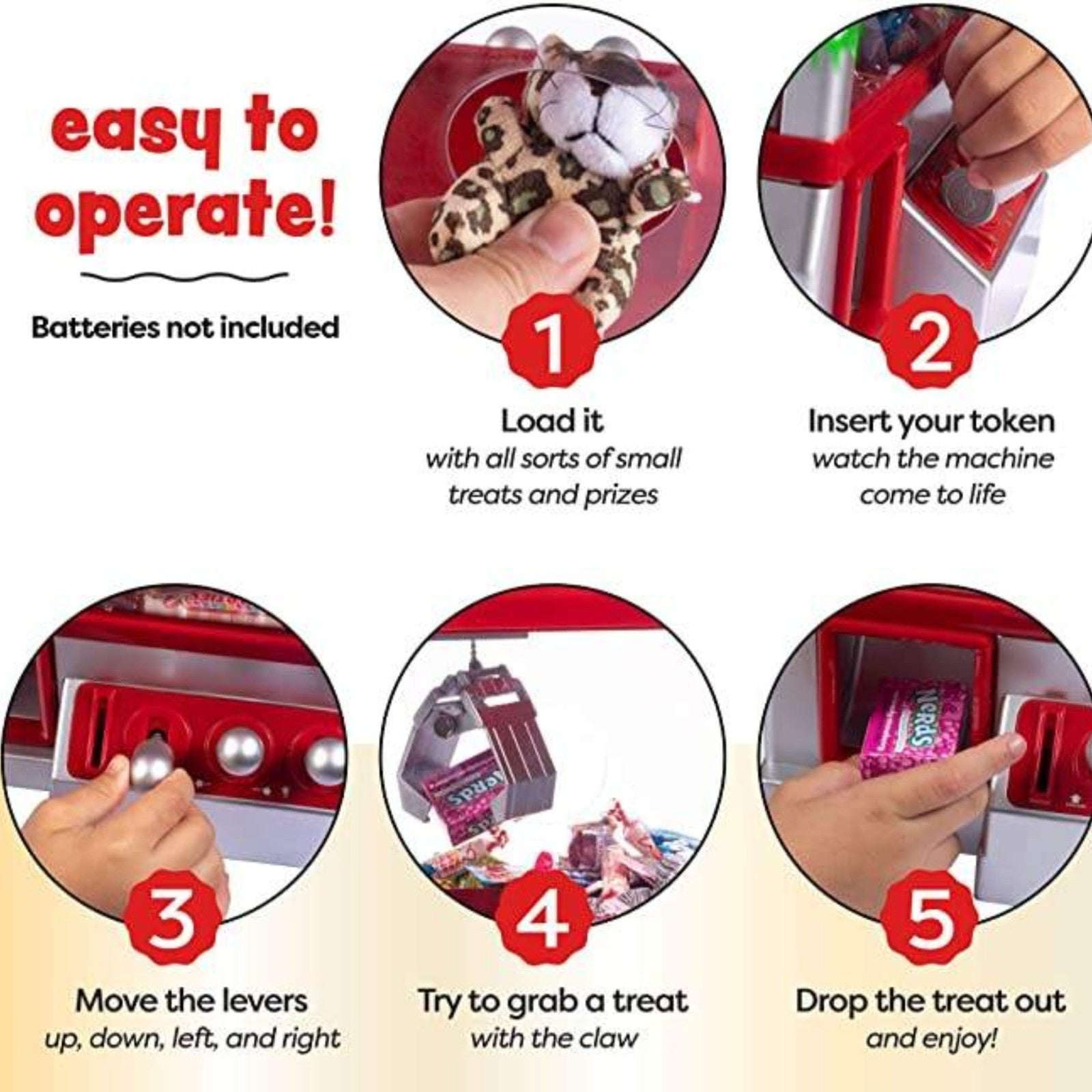 Candy Grabber Machine for Kids – Mini Claw Arcade Game Toy with Music & 20 Coins - 4A's Global