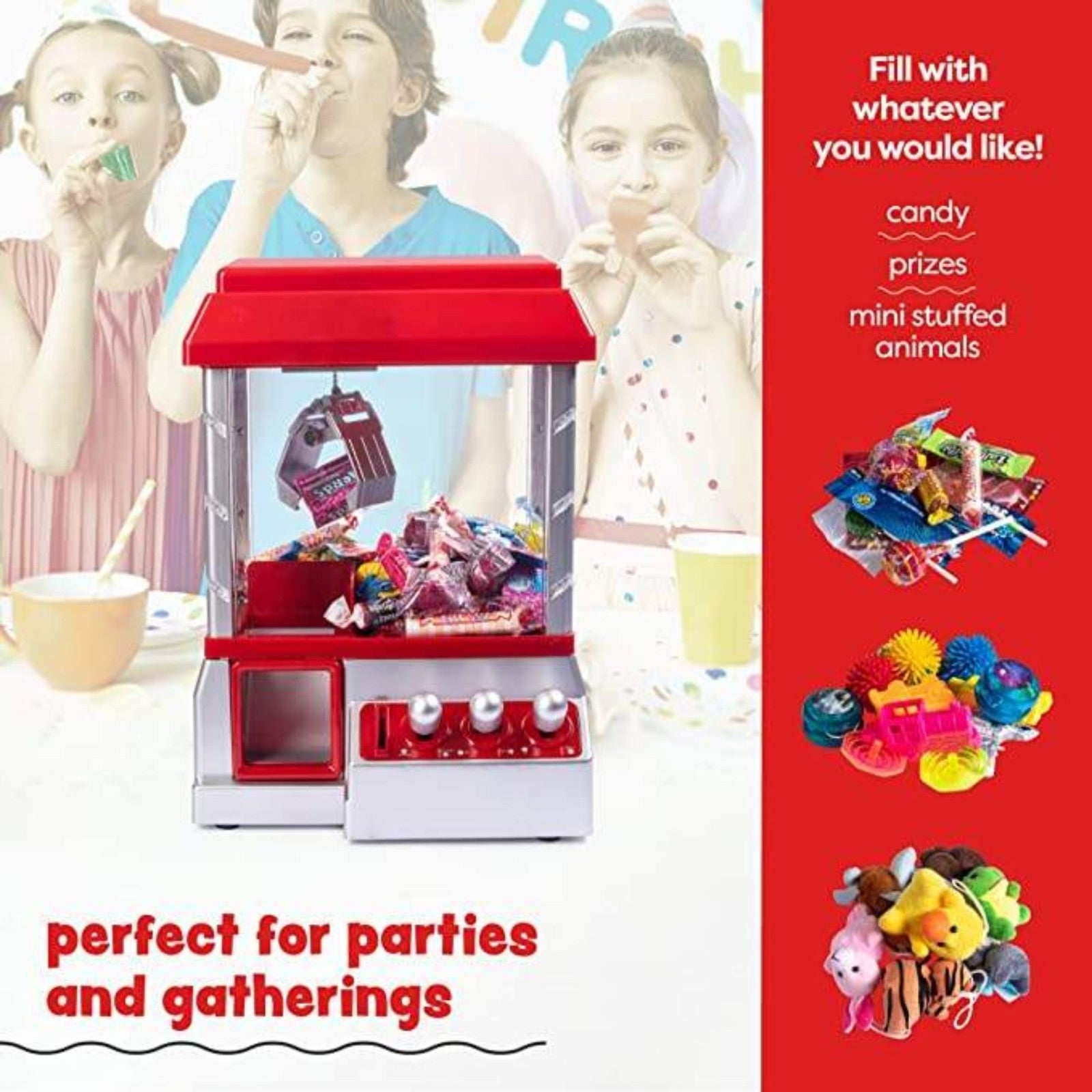 Candy Grabber Machine for Kids – Mini Claw Arcade Game Toy with Music & 20 Coins - 4A's Global