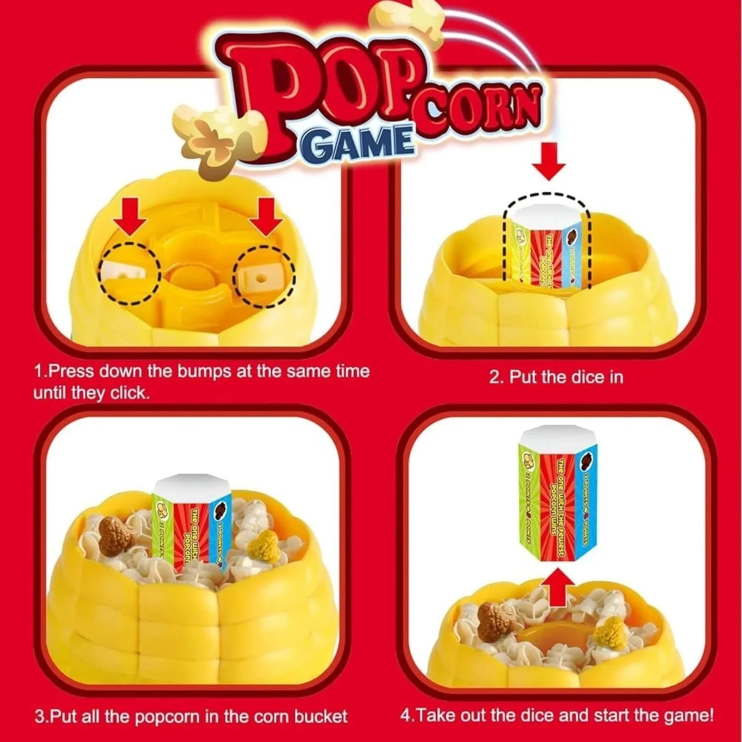 Kids Board Games for Family Night Party Games Who get’s Most Popcorn Board Game - 4A's Global