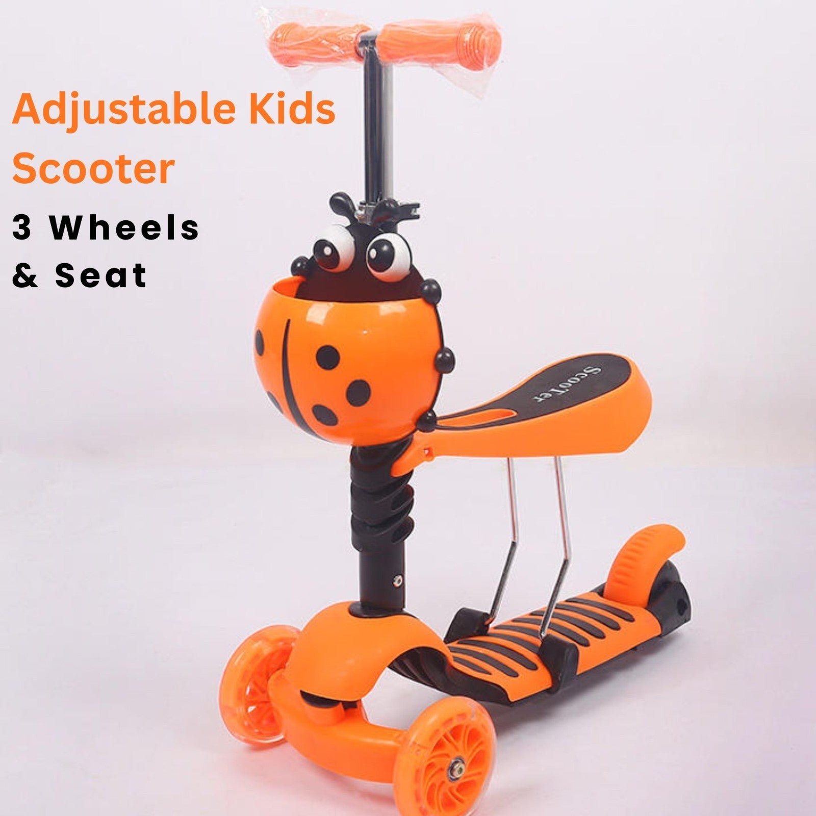 5 in 1 Kids Kick Scooter for kids Lightweight 3 Wheels Scooter Foldable Adjustable Height Easy Turning 3 Wheel Scooter Kids Boys Girls - 4A's Global
