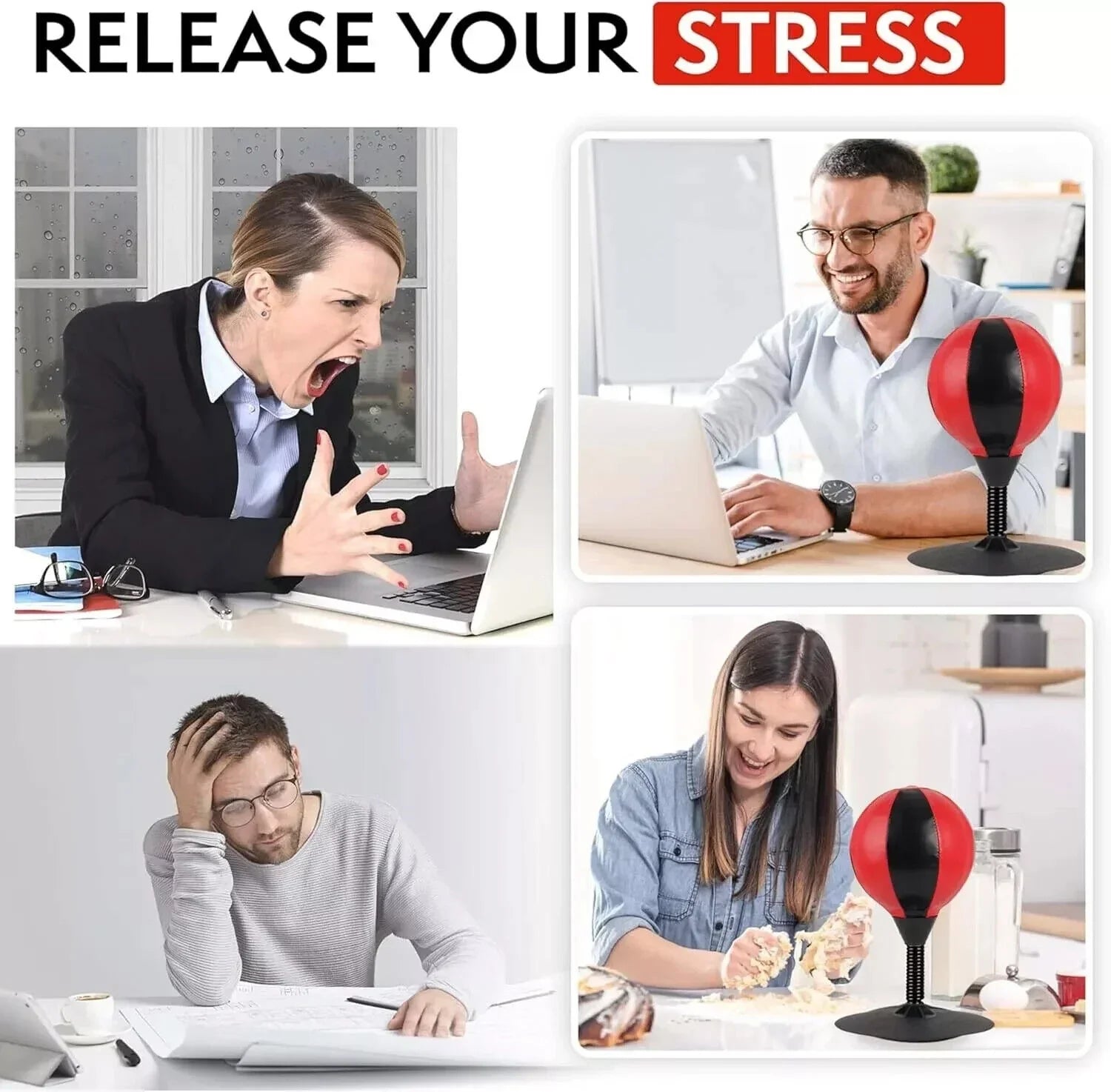Desktop Punching Bag - Suctions to Your Desk, Raipoment Heavy Duty Stress Relief - 4A's Global