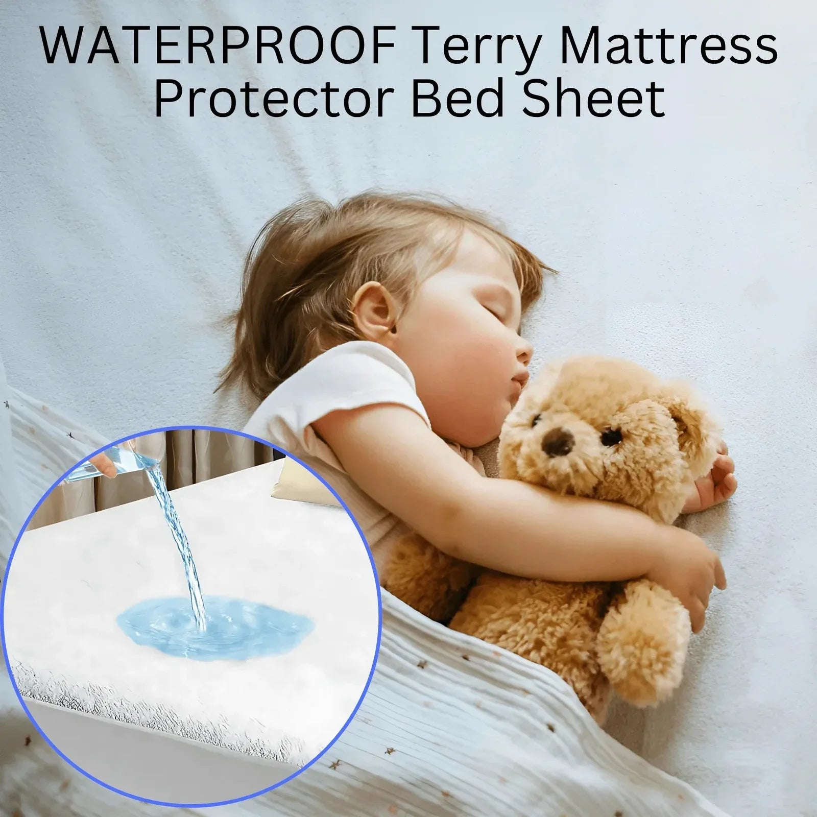 Extra Deep Waterproof Terry Bed Sheet Protector – Cozy, Breathable & 100% Leak-Proof Comfort | Multiple UK Sizes - 4A's Global