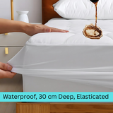 CL 30cm Deep Waterproof Mattress Protector | Quilted, Breathable & Noise-Free | White | UK Sizes - 4A's Global