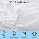 CL 30cm Deep Waterproof Mattress Protector | Quilted, Breathable & Noise-Free | White | UK Sizes - 4A's Global