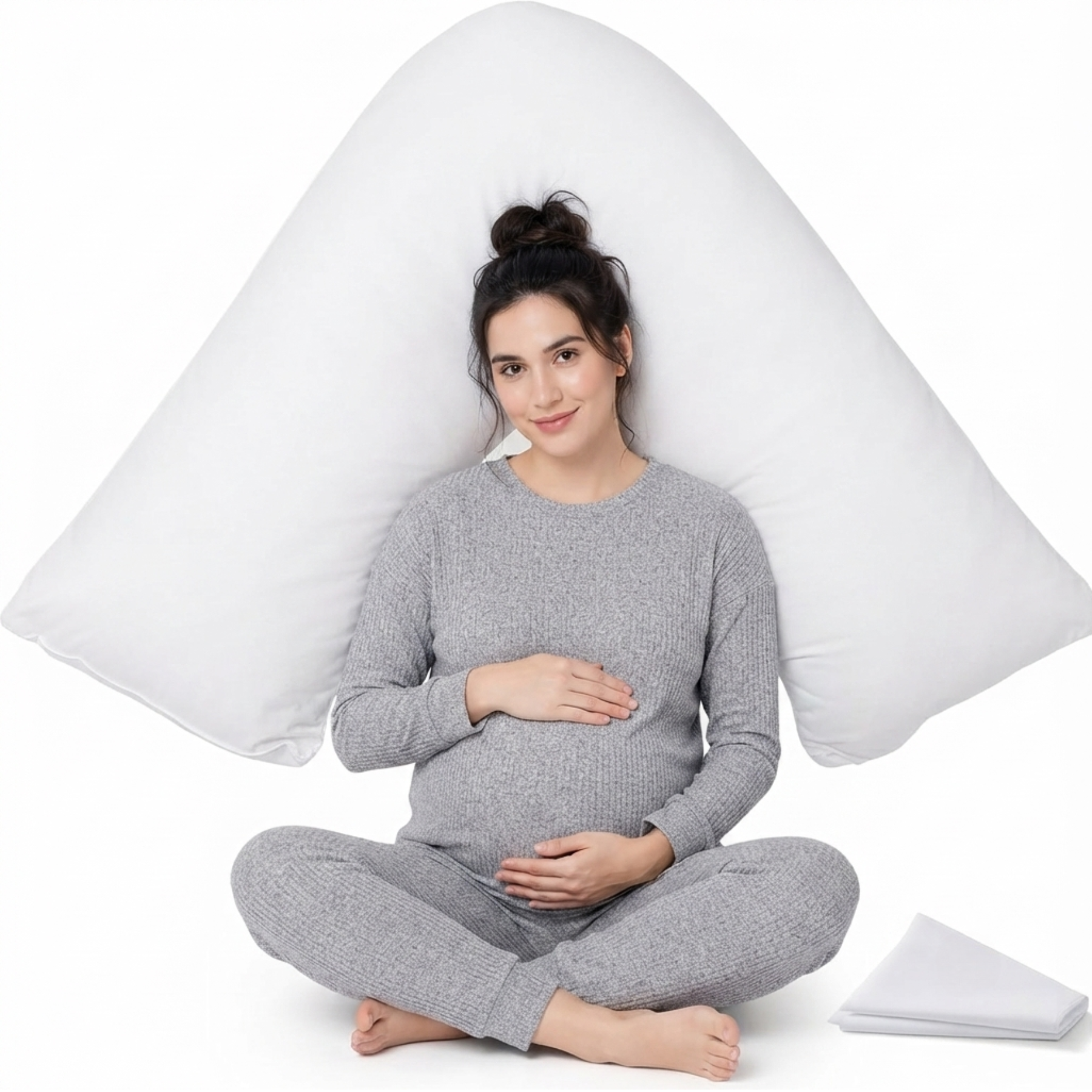 V Shaped Pillow Ergonomic Neck Back Support for Reading Sleeping Maternity - High Living - 4A's Global