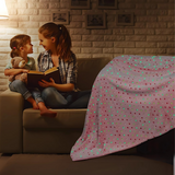 Teddy Bear Fleece Blanket Throw, Lightweight Polka Dot Blankets for Sofa,Couch,Bed,Super Soft Cozy
