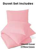 Plain & Reversible Duvet Cover and Matching Pillowcase Set Perfect Bedding for a Cozy Night's Sleep - Blush Pink - 4A's Global