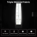 Black Thermal Blackout Eyelet Curtains – Ready Made Insulated Privacy &amp; Noise Reducing Drapes - 4A's Global