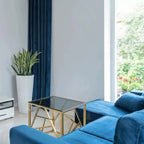 Navy Blue Thermal Blackout Eyelet Curtains – Ready Made Insulated Privacy &amp; Noise Reducing Drapes - 4A's Global