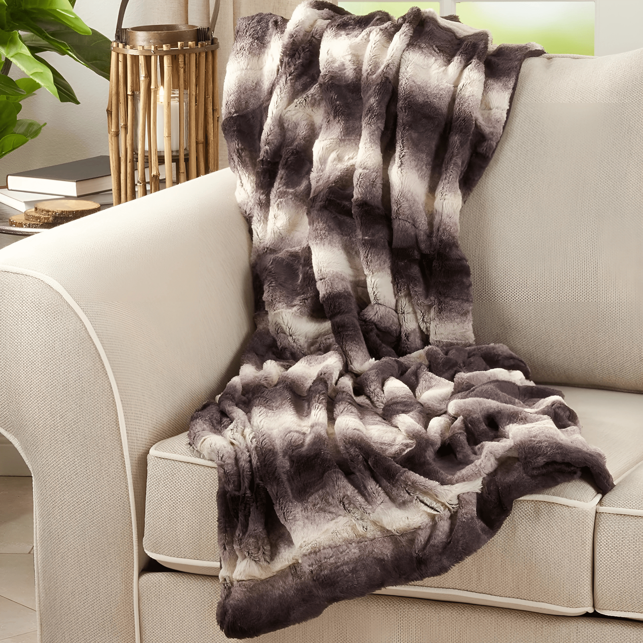 Luxury Faux Fur Rabbit Throw Blanket – Super Soft &amp; Ethical Comfort | Multiple Sizes &amp; Colours - 4A's Global