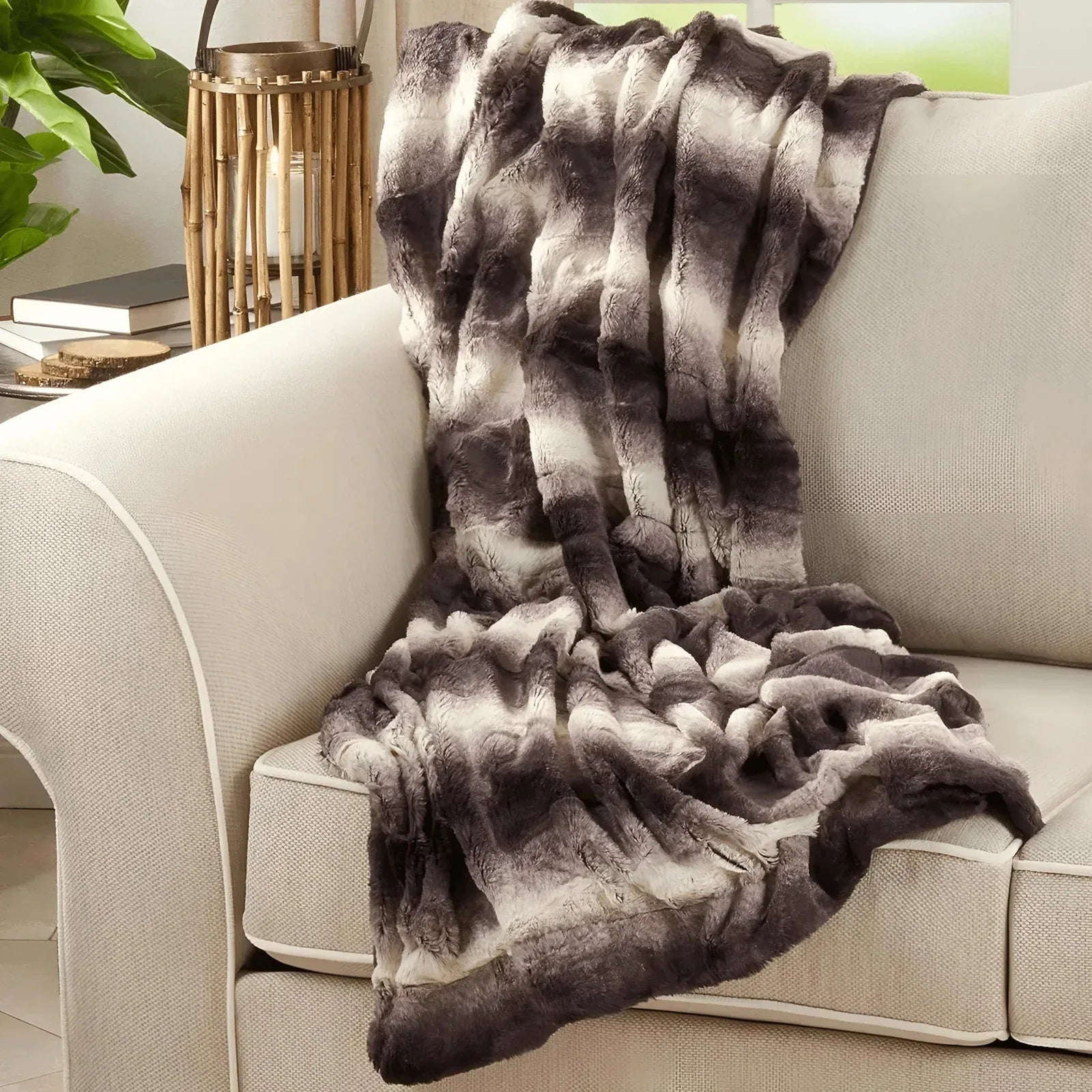Luxury Faux Fur Rabbit Throw Blanket – Super Soft &amp; Ethical Comfort | Multiple Sizes &amp; Colours - 4A's Global