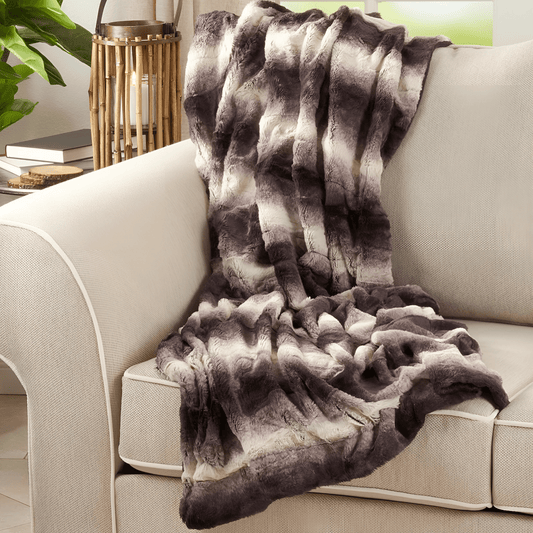 Luxury Faux Fur Rabbit Throw Blanket – Super Soft &amp; Ethical Comfort | Multiple Sizes &amp; Colours - 4A's Global