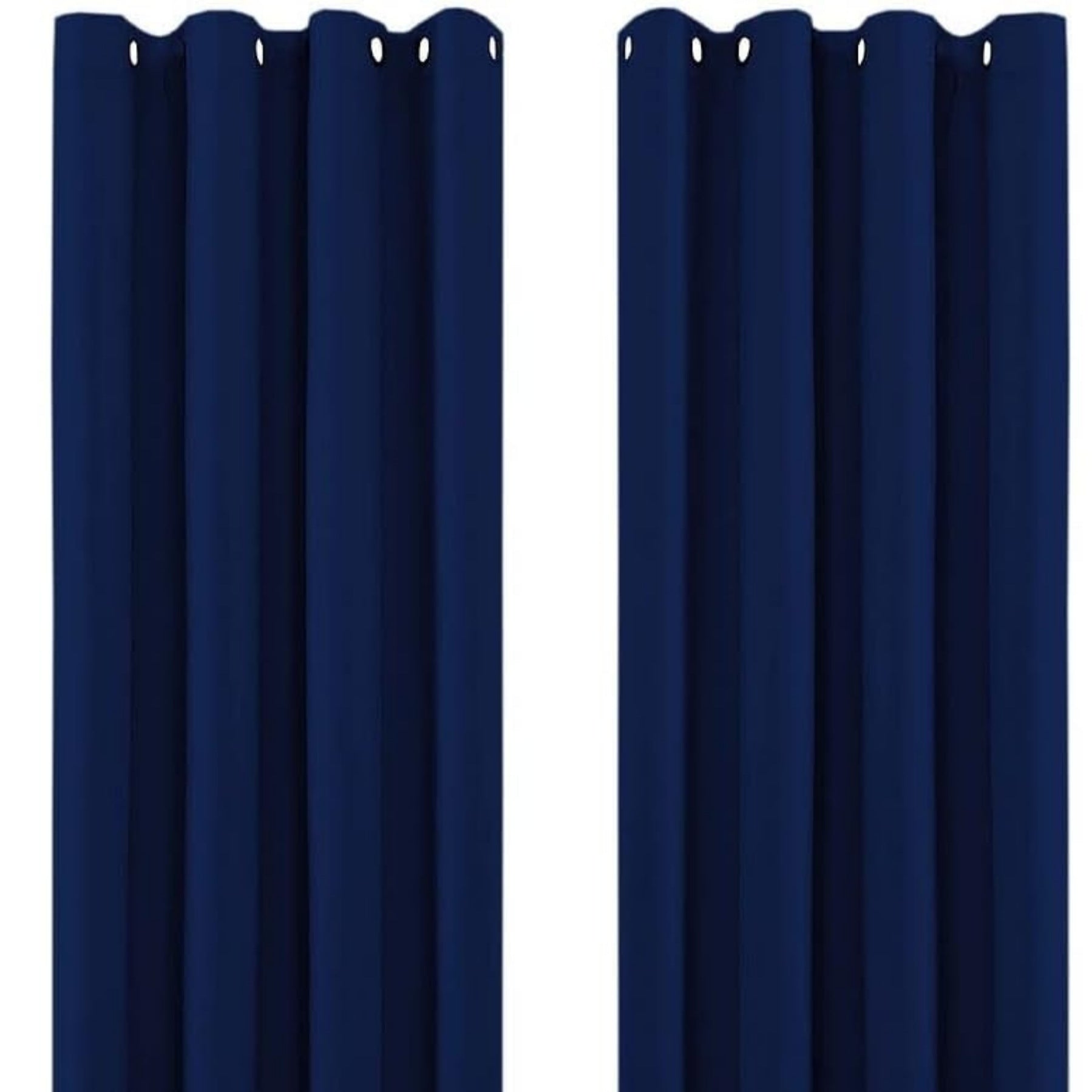Navy Blue Thermal Blackout Eyelet Curtains – Ready Made Insulated Privacy &amp; Noise Reducing Drapes - 4A's Global