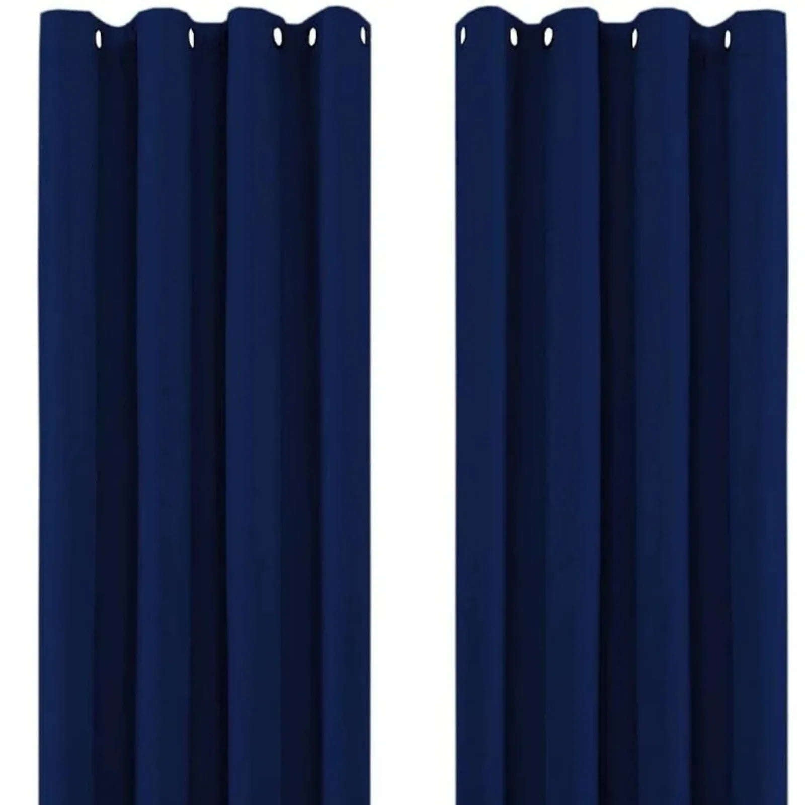 Navy Blue Thermal Blackout Eyelet Curtains – Ready Made Insulated Privacy &amp; Noise Reducing Drapes - 4A's Global
