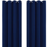 Navy Blue Thermal Blackout Eyelet Curtains – Ready Made Insulated Privacy &amp; Noise Reducing Drapes - 4A's Global
