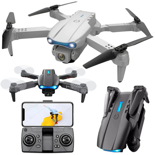 Foldable Drone E99 Pro Drone with 4K Single Camera – Foldable Mini RC Quadcopter, WiFi FPV, Obstacle Avoidance, 360° Flips, Remote Control Drone for Beginners & Adults – Grey