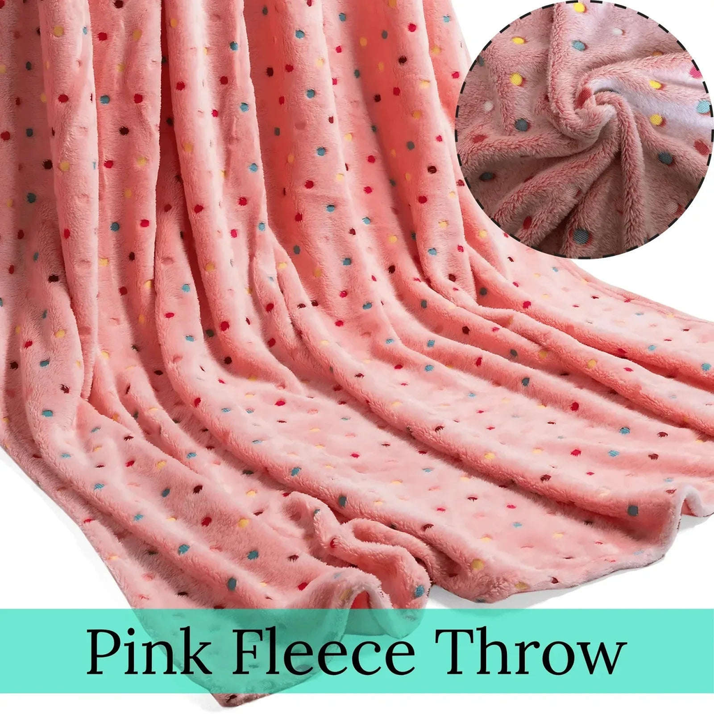 Polka Dot Fleece Throw – Ultra Plush Microfiber Blanket for Sofa, Bed &amp; Pets Super Soft Glow-in-the-Dark - 4A's Global