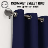 Navy Blue Thermal Blackout Eyelet Curtains – Ready Made Insulated Privacy &amp; Noise Reducing Drapes - 4A's Global