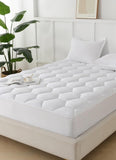 Waterproof Mattress Protector Elasticized Skirt 30cm Extra Deep Rich Quilted Light Weight  Soft Luxury Cotton Thin Sheets Fitted Cover Sheet soft flat weave -  Hexagonal Design - 4A's Global