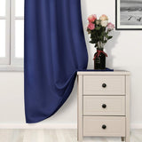 Navy Blue Thermal Blackout Eyelet Curtains – Ready Made Insulated Privacy &amp; Noise Reducing Drapes - 4A's Global