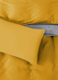 Plain & Reversible Duvet Cover and Matching Pillowcase Set Perfect Bedding for a Cozy Night's Sleep - Ochre - 4A's Global