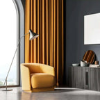 Ochre Yellow Thermal Blackout Eyelet Curtains – Ready Made Insulated Privacy &amp; Noise Reducing Drapes - 4A's Global