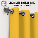 Thermal Thick Blackout Eyelet Ring Curtain - Blackout Curtains - Ochre Yellow - 4A's Global