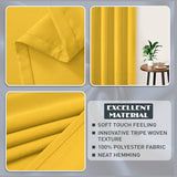 Ochre Yellow Thermal Blackout Eyelet Curtains – Ready Made Insulated Privacy &amp; Noise Reducing Drapes - 4A's Global