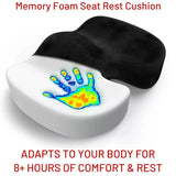 Memory Foam Seat Cushion – Ergonomic Cooling Comfort for Office, Car &amp; Home | 45x35cm | Black - 4A's Global