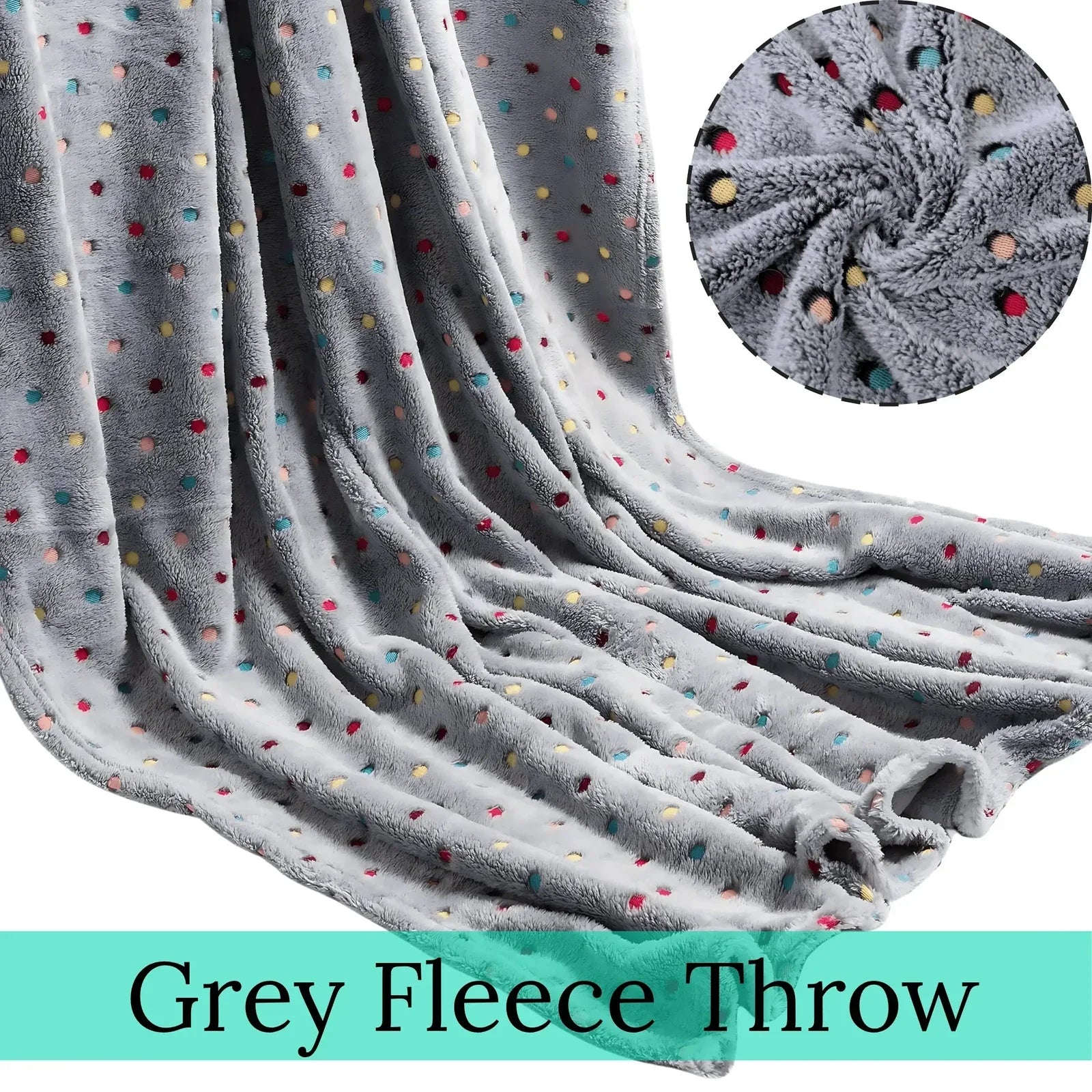 Polka Dot Fleece Throw – Ultra Plush Microfiber Blanket for Sofa, Bed &amp; Pets Super Soft Glow-in-the-Dark - 4A's Global