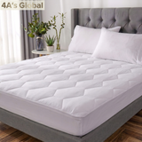 Premium Hexagonal Quilted Mattress Protector Sheet | Lightweight & Breathable | 30cm Extra Deep Fit | Noiseless | White | UK Sizes