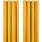 Ochre Yellow Thermal Blackout Eyelet Curtains – Ready Made Insulated Privacy &amp; Noise Reducing Drapes - 4A's Global