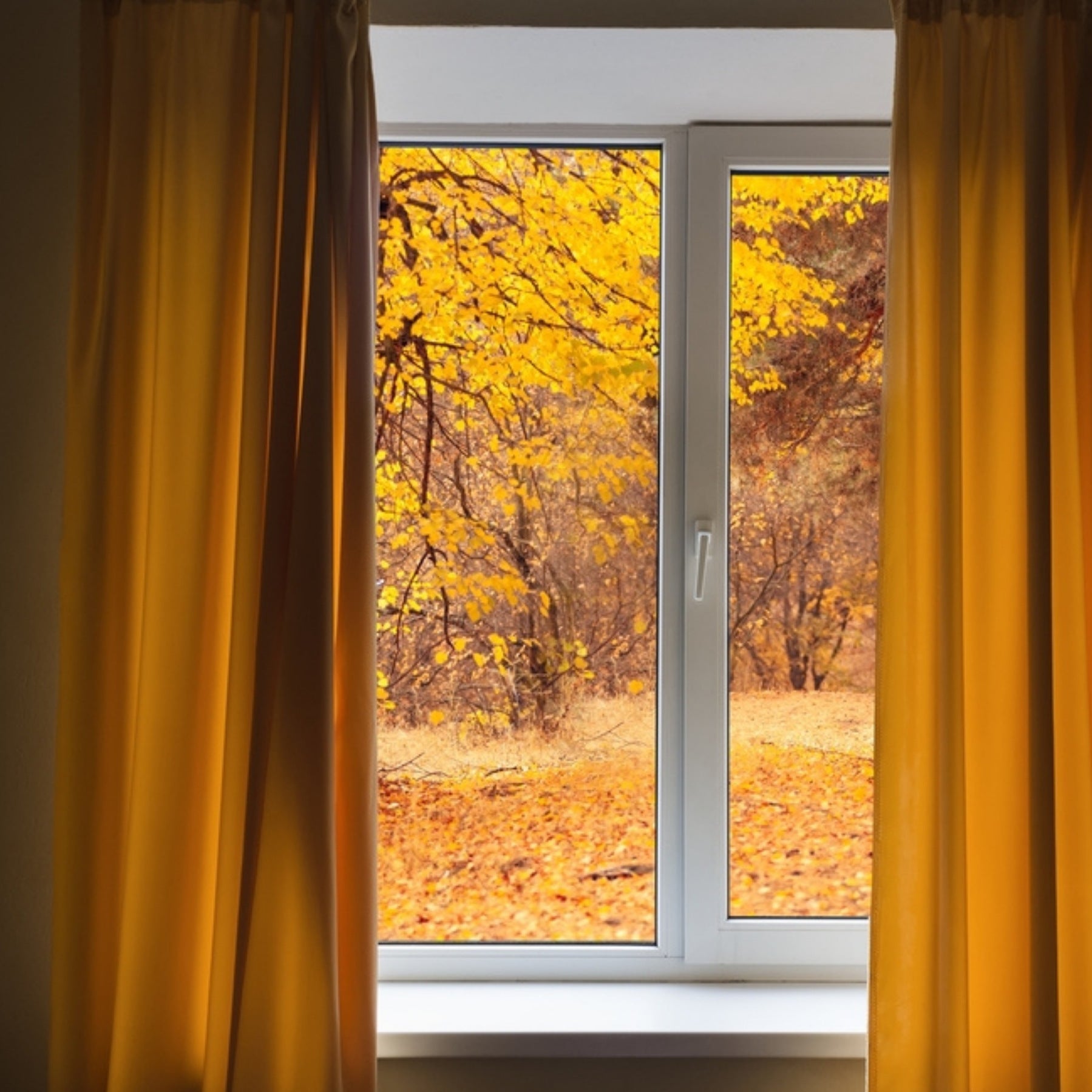 Ochre Yellow Thermal Blackout Eyelet Curtains – Ready Made Insulated Privacy &amp; Noise Reducing Drapes - 4A's Global