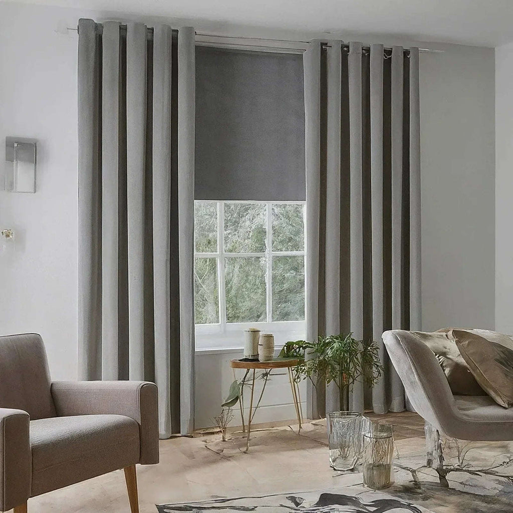 Thermal Blackout Eyelet Curtains – Ready Made Insulated Privacy & Noise Reducing Drapes - 4A's Global