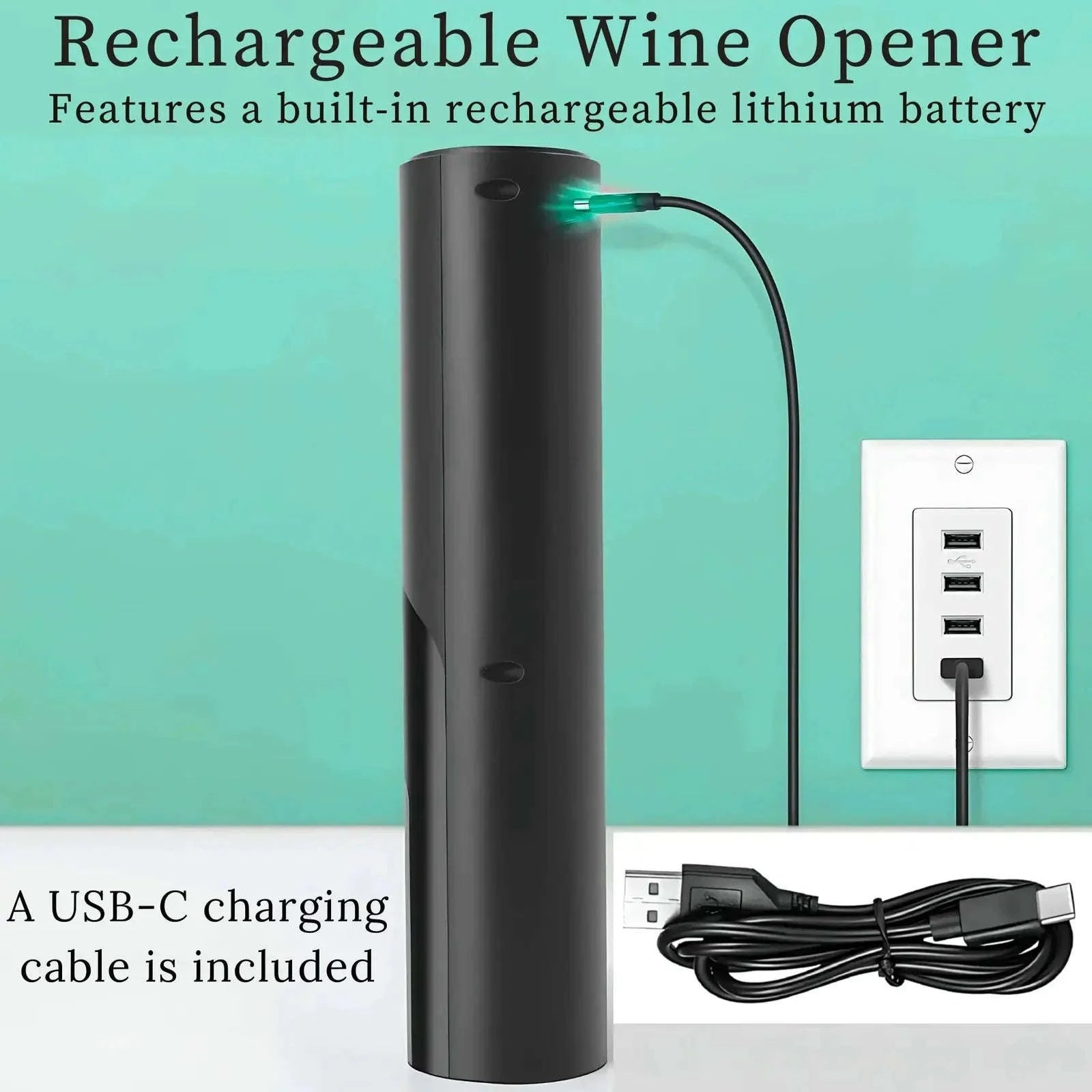Automatic Electric Wine Bottle Opener Gift Set – Rechargeable with Wine Accessories UK 4A's Global