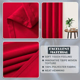 Red Thermal Blackout Eyelet Curtains – Ready Made Insulated Privacy &amp; Noise Reducing Drapes