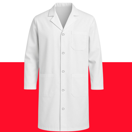 Unisex White Lab Coat | Salon Coat | Stylist Smock | Professional Work Coat – Premium Polycotton Long Sleeve with Button Fastening - 4A's Global