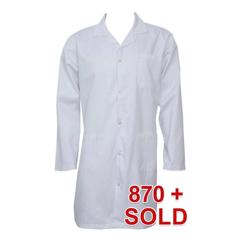 Unisex White Coat Food White Lab Laboratory Warehouse Doctor's White Coat Cotton Menswear - 4A's Global