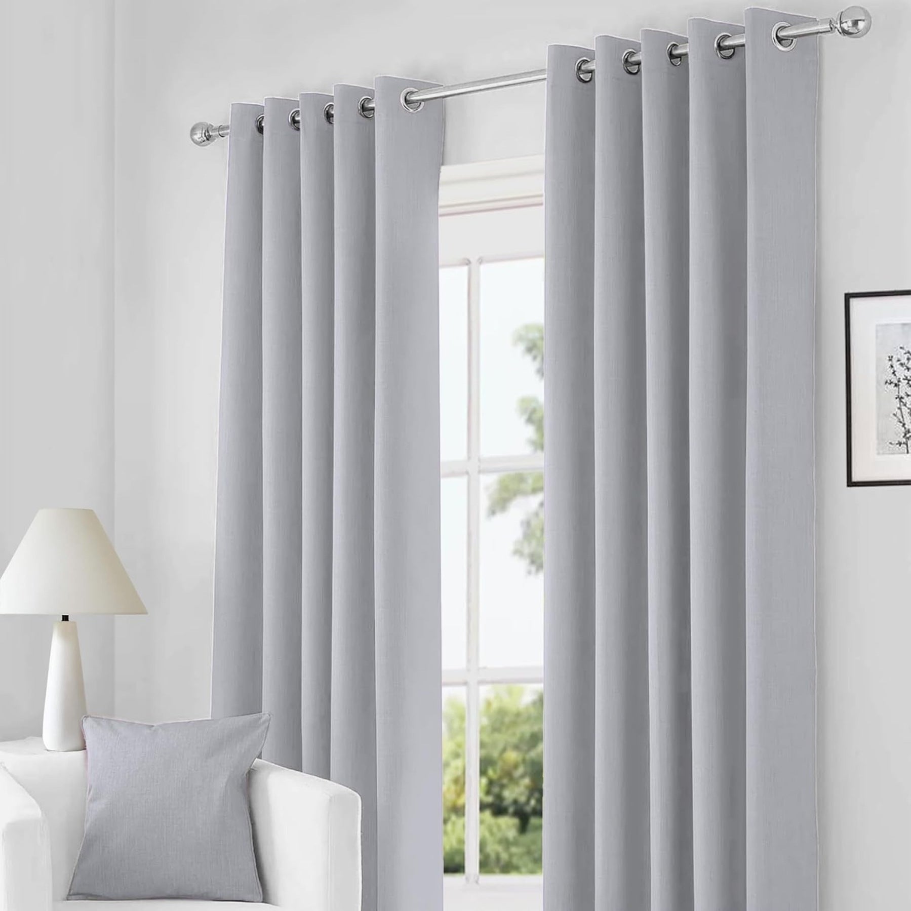 Thermal Blackout Eyelet Curtains – Ready Made Insulated Privacy & Noise Reducing Drapes - 4A's Global