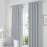 Thermal Blackout Eyelet Curtains – Ready Made Insulated Privacy & Noise Reducing Drapes - 4A's Global