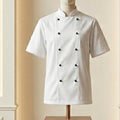 Professional Chef Jacket Short Sleeve Breathable Kitchen Uniform Unisex S to 2XL - 4AS - 4A's Global