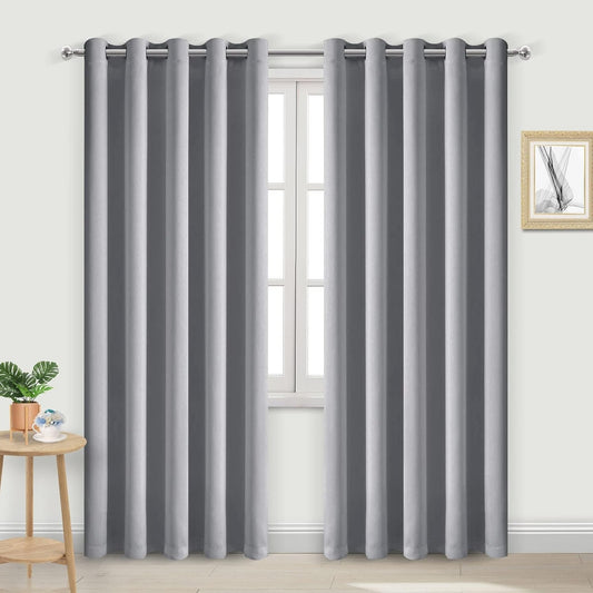 Thermal Blackout Eyelet Curtains – Ready Made Insulated Privacy & Noise Reducing Drapes - 4A's Global