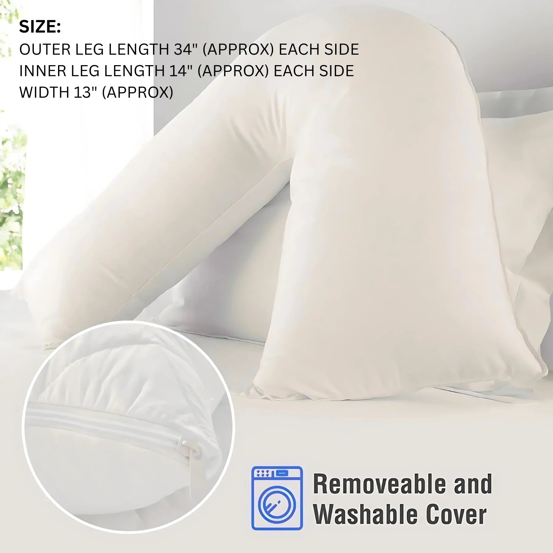 V-Shaped Pillowcase – Soft, Durable &amp; Machine Washable | Fits Most Standard V Pillows - 4A's Global
