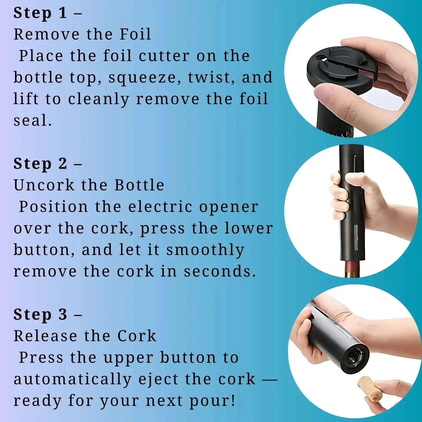 Automatic Electric Wine Bottle Opener Gift Set – Rechargeable with Wine Accessories UK 4A's Global