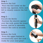 Automatic Electric Wine Bottle Opener Gift Set – Rechargeable with Wine Accessories UK 4A's Global