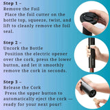 Automatic Electric Wine Bottle Opener Gift Set – Rechargeable with Wine Accessories UK 4A's Global