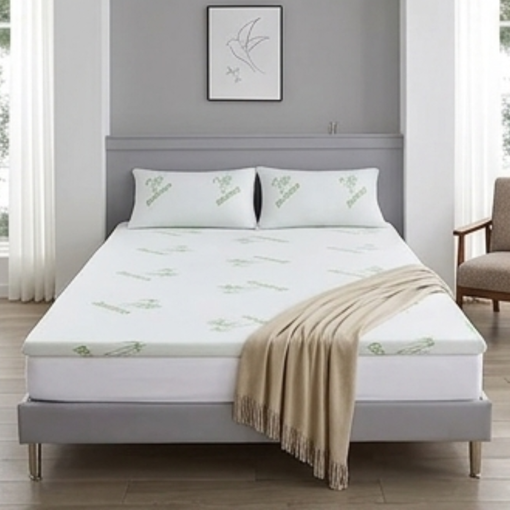2.5cm Gel Memory Foam & Bamboo Mattress Topper – Cooling, Breathable Comfort Layer