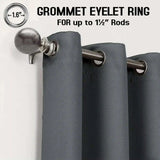 Charcoal Thermal Blackout Eyelet Curtains – Ready Made Insulated Privacy &amp; Noise Reducing Drapes - 4A's Global