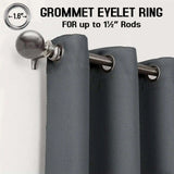 Charcoal Thermal Blackout Eyelet Curtains – Ready Made Insulated Privacy &amp; Noise Reducing Drapes - 4A's Global